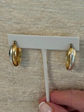 Silver and Gold tone Hoop Earrings